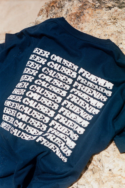 Beer Causes Friends T-Shirt - Navy