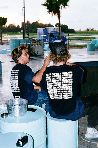 Beer Causes Friends T-Shirt - Navy