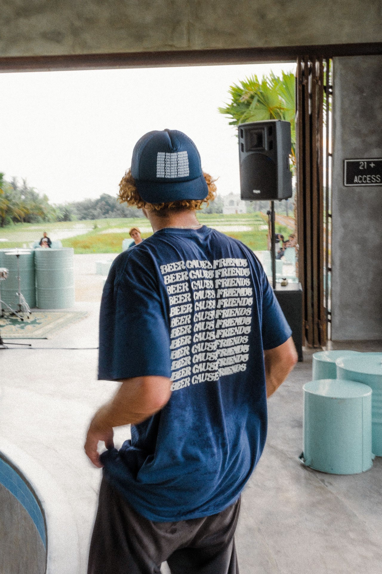 Beer Causes Friends T-Shirt - Navy